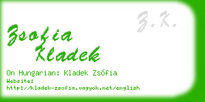 zsofia kladek business card