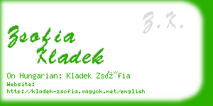 zsofia kladek business card